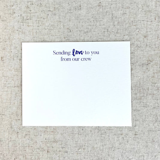 Sending Love To You From Our Crew Card Stationery | Set of 8