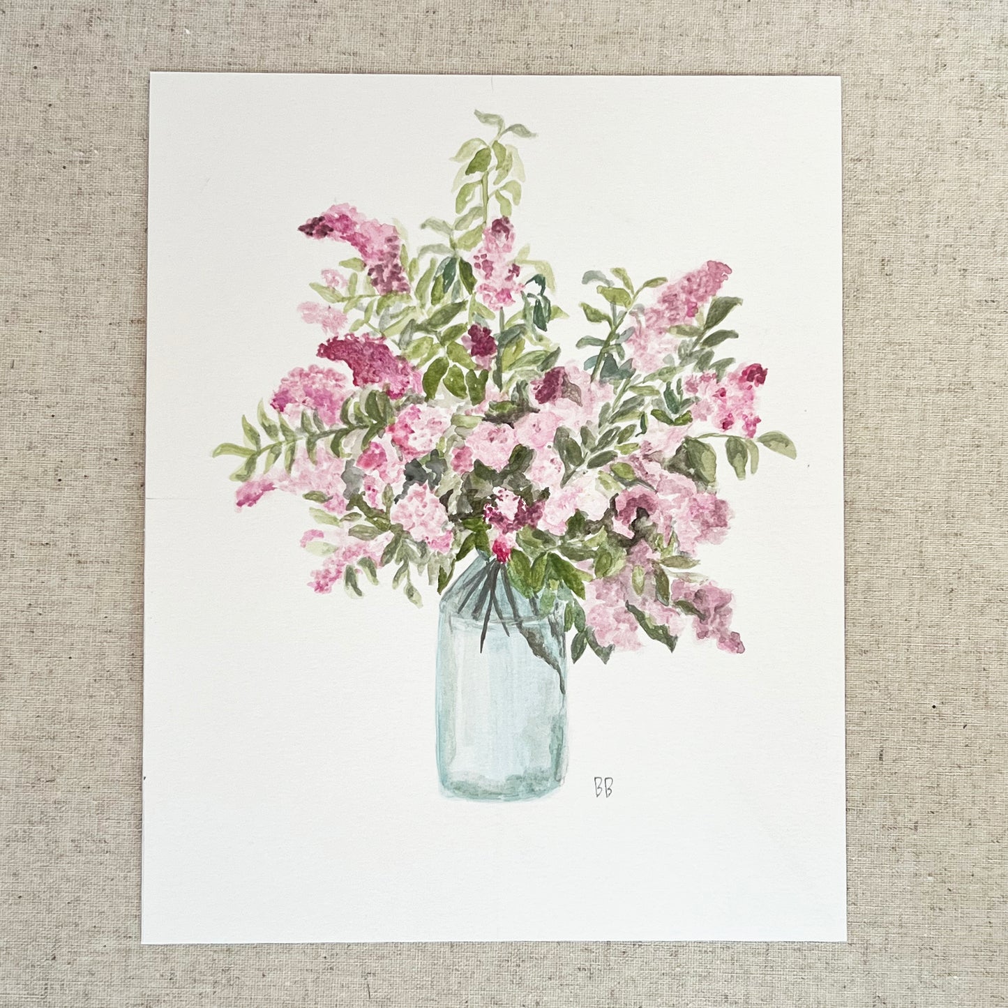 Original Pink Lilac Watercolor Painting | "Fresh Lilac Blooms"