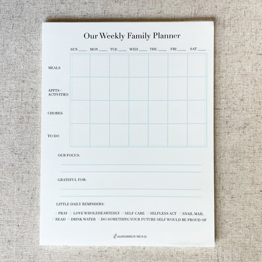 Our Family Weekly Planner 50-page Notepad