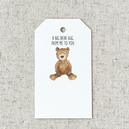 Brown Bear Hug Gift Tag | Set of 10