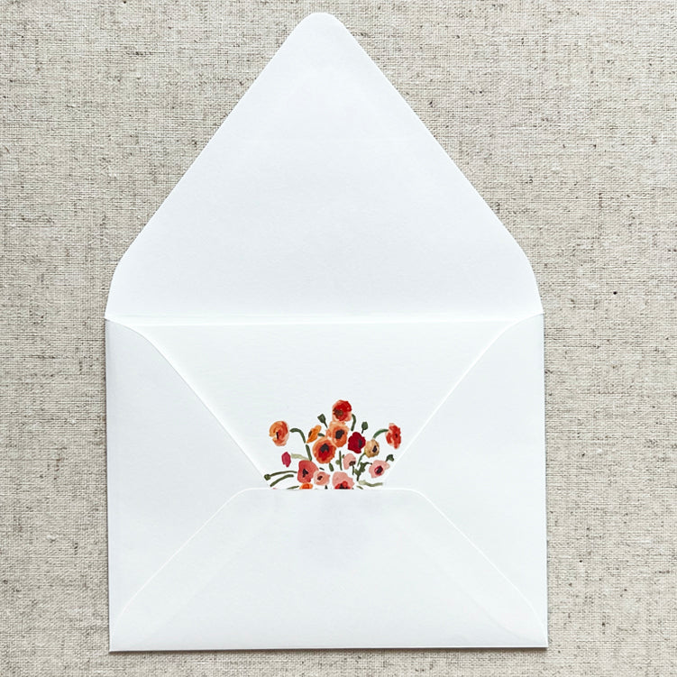 Vase of Ranunculus Folded Card Stationery | Set of 8