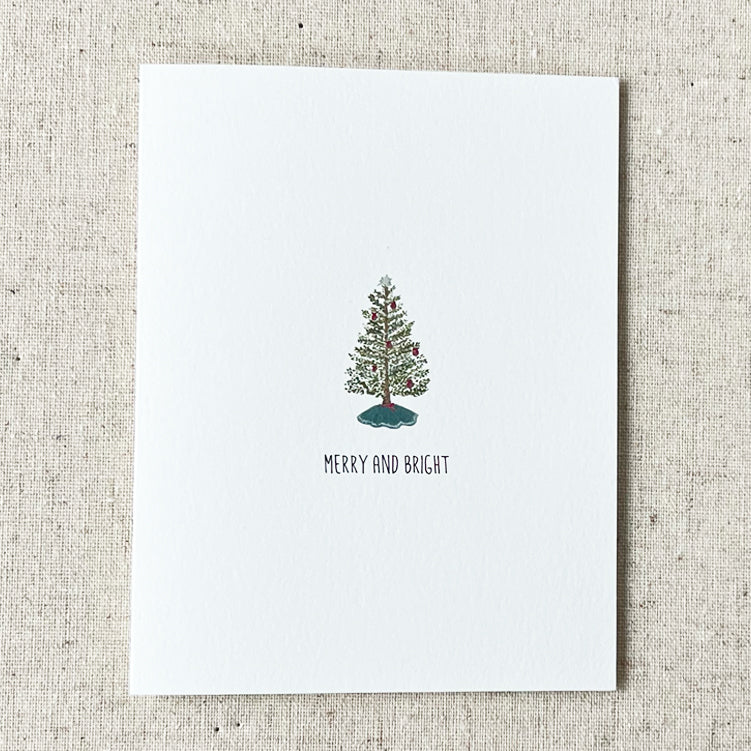 Merry and Bright Tree Holiday Greeting Card