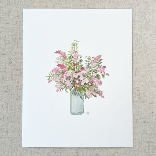 Vase of Pink Lilacs 8x10 Print